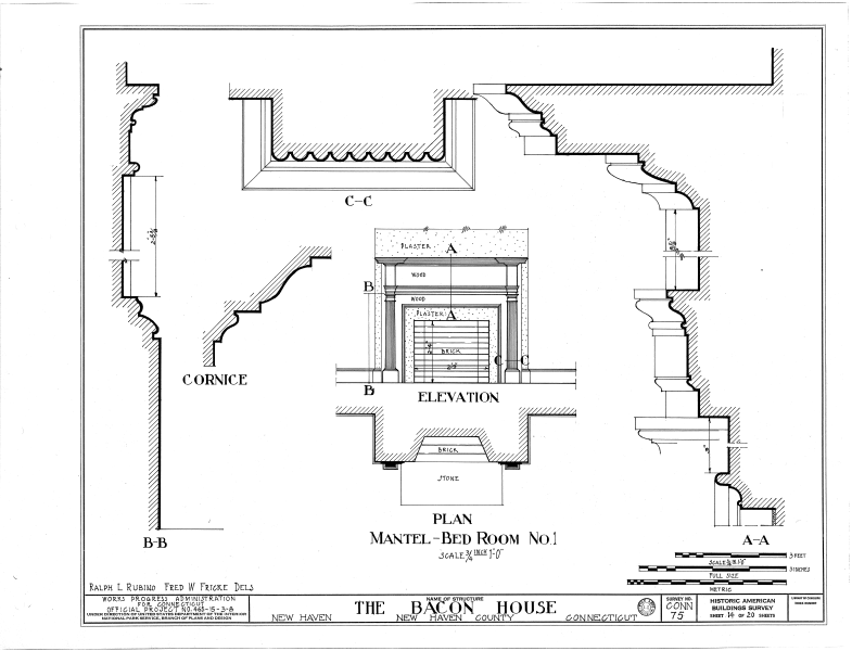 File:Chandler-Bacon House, 247 Church Street, New Haven, New Haven County, CT HABS CONN,5-NEWHA,9- (sheet 14 of 20).png