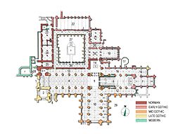 Planta con las distintas etapas de construcción