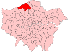 Chipping Barnet from 2024 Chipping Barnet 2023 Constituency.svg
