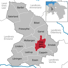 Poziția localității Cloppenburg