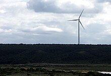 First turbine of the Coega Wind Farm in the Coega Industrial Development Zone Coega wind turbine-001.JPG