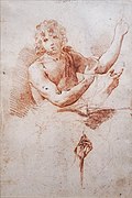 Saint Jean-Baptiste - dessin préparatoire by JNicolas Mignard (Saint John the Baptist - preparatory drawing) - Collection Motais de Narbonne