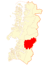 Mapa obce Cochrane v regionu Aisén