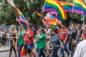 Participants at the 2015 Dublin Pride parade DUBLIN 2015 LGBTQ PRIDE PARADE (WERE YOU THERE) REF-106090 (19024048510).jpg