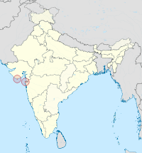 Lageplan von Daman und Diu in Indien.