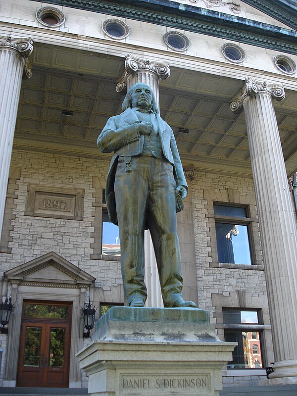 Statue of Dickinson at the Broome County Courthouse