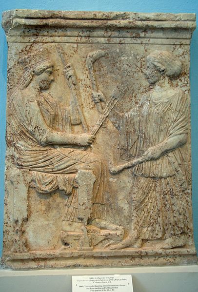 File:Demeter and Kore, marble relief, 500-475 BC, AM Eleusis, 081135.jpg