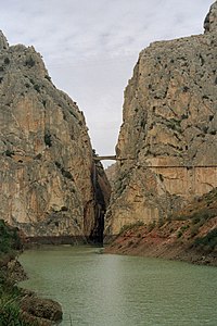 view of walkway from the gorge below
