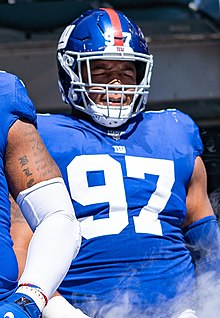 Dexter Lawrence was drafted 17th overall by the New York Giants in the 2019 NFL Draft. Dexter Lawrence 2019.jpg