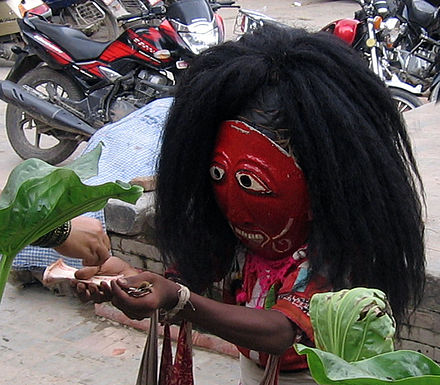 A Lakhe (demon) dancer during the Yenya festival.