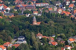 Flygbild över Diepholz med slottet i mitten