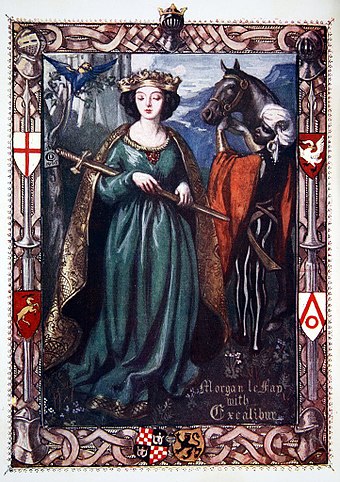 Beatrice Clay, Morgan le Fay with Excalibur (1905)