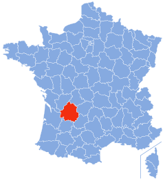 Департамент Дордонь на карті Франції