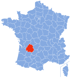 Location of Dordogne in France