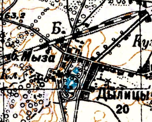План деревни Дылицы. 1934 год