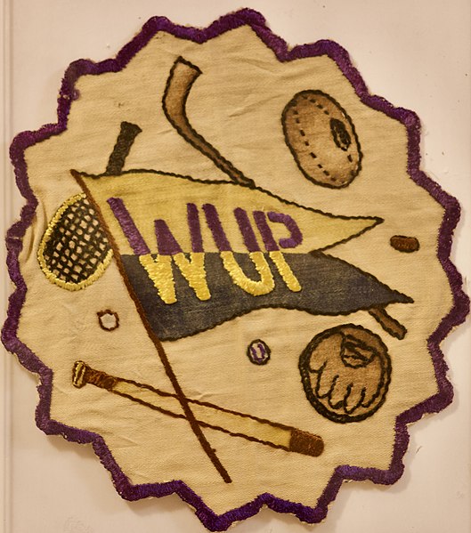 File:Early 1900 patch depicting the sports played at the Western University of Pennsylvania.jpg
