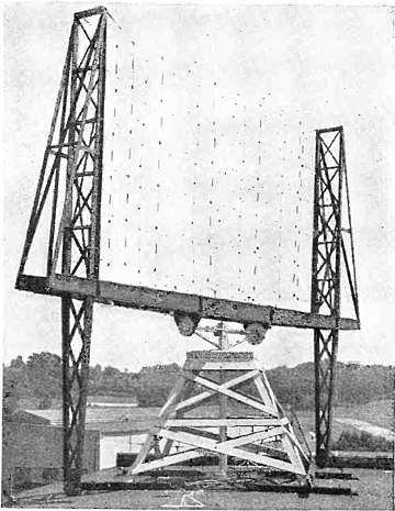 Experimental radar antenna, US Naval Research Laboratory, Anacostia, D. C., from the late 1930s (photo taken in 1945).