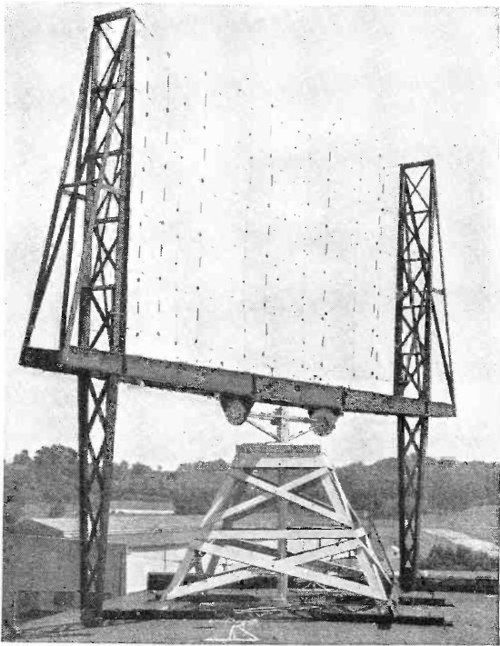 Experimental radar antenna, US Naval Research Laboratory, Anacostia, D. C., from the late 1930s (photo taken in 1945)