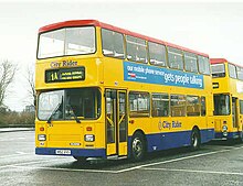 City Rider liveried East Lancs E Type bodied Scania N113DRB in 1997 East Lancs E Type 1.jpg