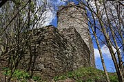 Burgruine, Blick von Westen auf den NordturmLSG 2631001 Hessische Rhön