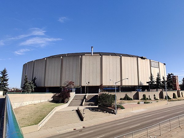 The disused Northlands Coliseum in 2021