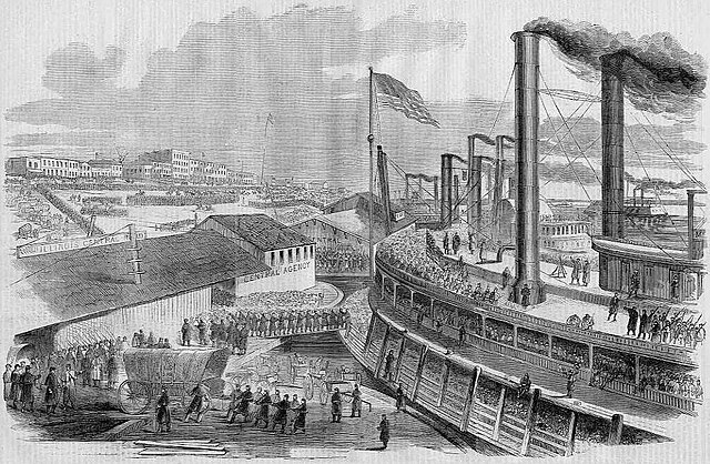 Embarkation of Union troops from Cairo on January 10, 1862