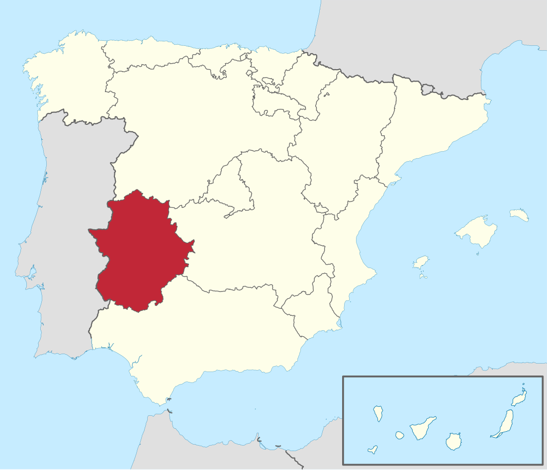 File:Extremadura in Spain (including Canarias).svg