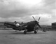 1950년 한국 전쟁에 참전한 VMA-513(미국 해병대 513 비행 중대) 소속의 F4U-5N. 원산시