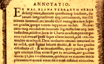 Oronce Fine 1536 Annotatio
