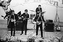 The Beatles performing in Blokker, Netherlands in 1964 Foto van het optreden van de Beatles in Blokker, NL-HlmNHA 1478 02577 03 K 06.JPG