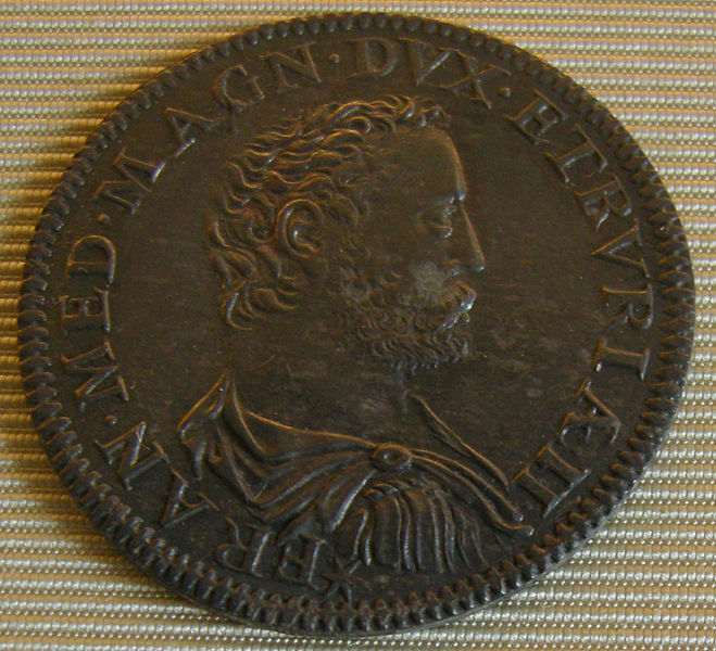 File:Francesco I granduke of tuscany coins, 1574-87, testone 1575.JPG