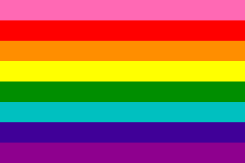 Original gay pride flag with eight bars. First displayed at 1978 San Francisco Gay Freedom Day Parade.[5][6][7]