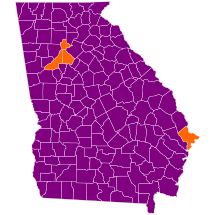 Resultaten van de Republikeinse presidentsverkiezingen van Georgië per provincie, 2012.svg