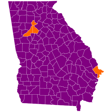 Georgia Republican Presidential Primary Election Results by County, 2012.svg