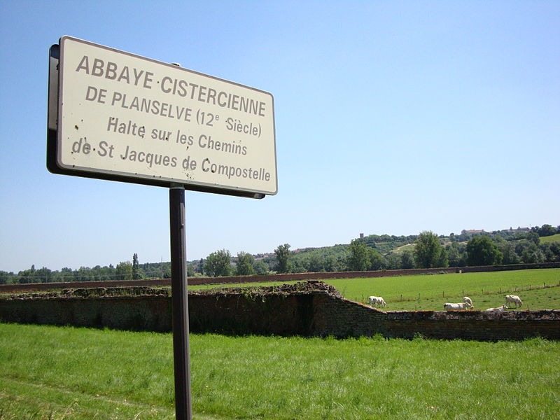 File:Gimont (Gers, Fr) plaque Abbaye de Planselve.JPG