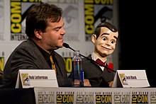 Jack Black and Slappy at the 2014 San Diego Comic Con Goosebumps, Jack Black, SDCC 2014 06.jpg