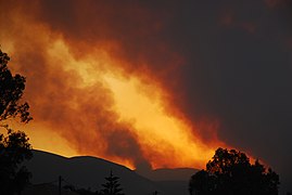 Άποψη της πυρκαγιάς στη Ζάκυνθο στις 25 Ιουλίου 2007