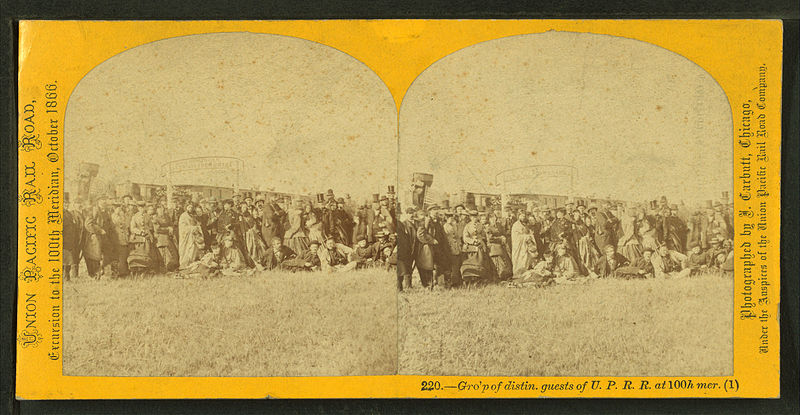 File:Gro'p of distin. guests of U.P.R.R. at 100th mer. (1), by Carbutt, John, 1832-1905.jpg