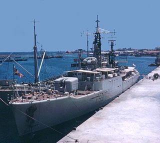 HMS <i>Chichester</i> (F59) 1958 Type 61 or Salisbury class frigate of the Royal Navy