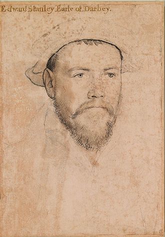 The 3rd Earl of Derby, a key early patron of Gerard. Hans Holbein the Younger - Edward Stanley, 3rd Earl of Derby RL 12243.jpg