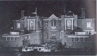 A school dressed overall and floodlit to mark the King's Silver Jubilee in 1935