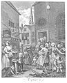 Bốn lần trong ngày: Buổi trưa của William Hogarth, bức tranh mô tả các biển hiệu bán lẻ, thế kỷ 18
