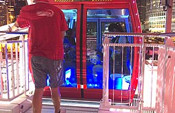 The gondola of the wheel in July 2018 Hong Kong Observation Wheel gondola July 2018.jpg