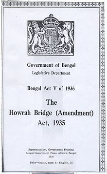 The Howrah Bridge Amendment Act, 1935 Howrah Bridge Amendment Act, 1935.jpg