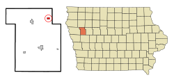 Ida County Iowa Incorporated and Unincorporated areas Galva Highlighted.svg