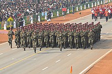A contingent of Parachute Regiment marching down Rajpath during the Republic Day Parade in 2012 Indian Army Parachute regiment Republic day 2012.jpg
