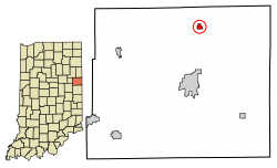 Location of Bryant in Jay County, Indiana.