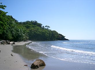 Punta Sal peninsula beach near entrance to the Sendero Los Curumos, Jeannette Kawas National Park Jeannette Kawas Punta Sal Beach Near Entrance of Sendero Los Curumos.JPG