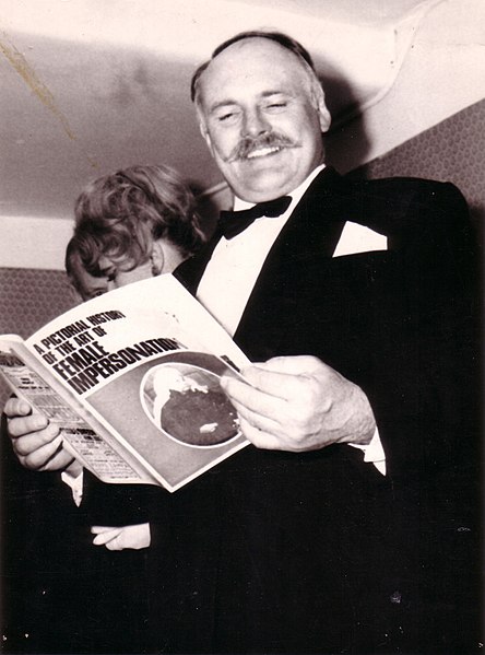 The comedy actor Jimmy Edwards, a member of the club: he grew his trademark handlebar moustache in order to camouflage his facial injuries