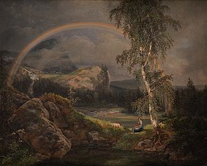 Norwegian Landscape with a Rainbow